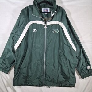 Vintage New York Jets Starter Pro Line Authentic Windbreaker Mens 2XL Green